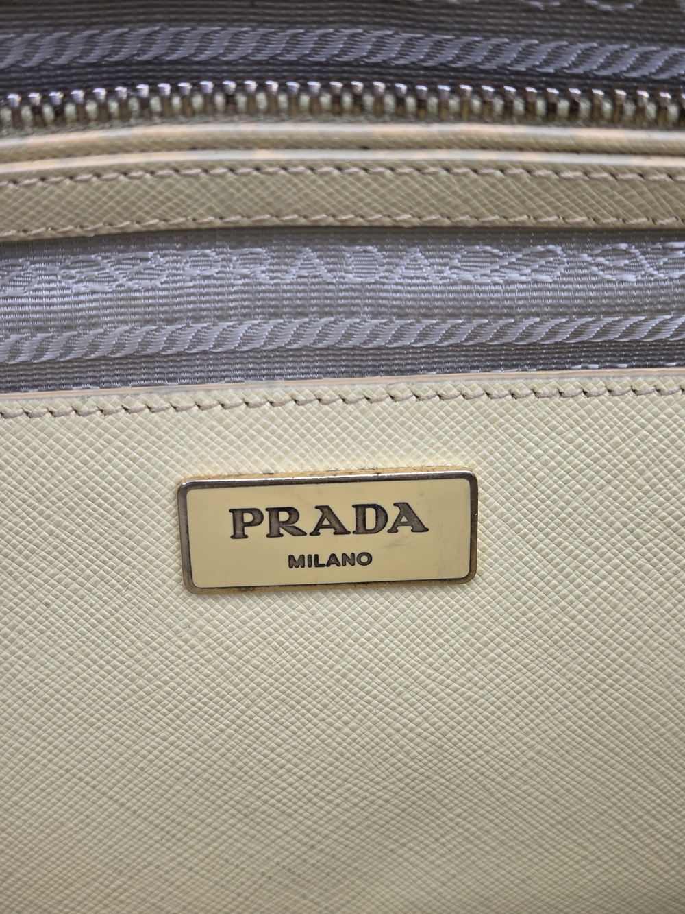 Prada Galleria Large Saffiano Leather Travertine Stone, Auth, w/COA - Picture 9 of 16